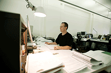 Ray Parslow in the design studio