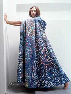 Cycle of life opera cape designed by Bronwyn Bancroft