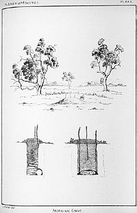 Illustration of 19th century Aboriginal grave